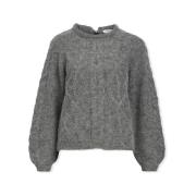 Trui Object Smilla Knit - Medium Grey Melange