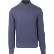 Sweater Gant Halfzip Sacker Trui Melange Blauw