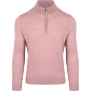 Sweater Suitable Merino Half Zip Trui Roze