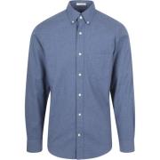 Overhemd Lange Mouw Gant Flanel Overhemd Blauw