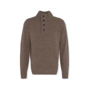 Trui Barbour Patch Half Zip Knit - Dark Stone