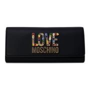 Tas Love Moschino Strass Verfraaid Clutch Zwart