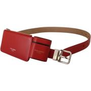 Riem D&amp;G Rode Leren Riem met Etui