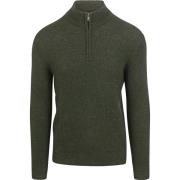 Sweater Superdry Essential Half Zip Wolmix Pullover Donkergroen