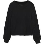 Fleece Jack Desigual Womens Cable Knit Sweater Zwart