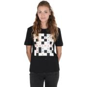 T-shirt Love Moschino kruiswoordraadsel T-Shirt voor vrouwen - zwart