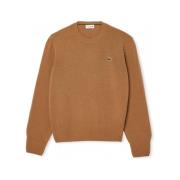 Trui Lacoste Carded Wool Crew Neck Sweater - Marron