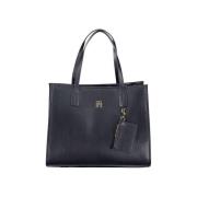 Handtas Tommy Hilfiger Julia Leren Draagtas voor Dames Zwart