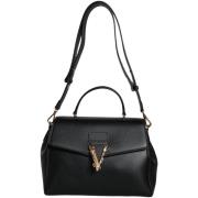 Handtas Versace La Medusa Top Handle Tas Zwart Leer