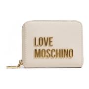 Portemonnee Love Moschino Dames Zip Around Portemonnee Beige