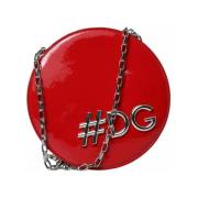 Schoudertas D&amp;G Lakleren schoudertas met hashtag-details