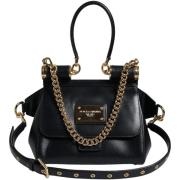 Handtas D&amp;G Kalfsleren kettingriem crossbodytas met goudkleurige h...