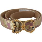 Riem D&amp;G Jaquard Logo Metalen Gesp Lederen Riem