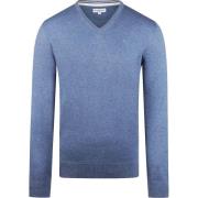 Sweater Mcgregor Trui Merinowol V-Hals Faded Blauw