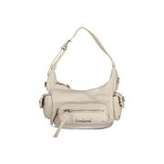 Handtas Desigual Dames Leren Schoudertas Beige