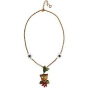 Ketting D&amp;G Messing Leopard Flower Verfraaid Statement Ketting