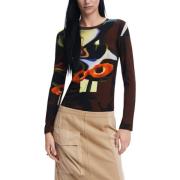 Fleece Jack Desigual Abstracte print met lange mouwen