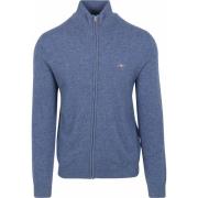 Sweater Gant Vest Woolblend Melange Blauw