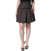 Rok D&amp;G bruine tweed A-lijn rok voor dames