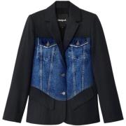 Blazer Desigual Hybride denim krijtstreep blazer jasje