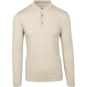 Sweater Profuomo Longsleeve Poloshirt Merinowol Beige