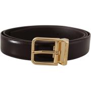 Riem D&amp;G Bruine Leren Riem met Gouden Gesp