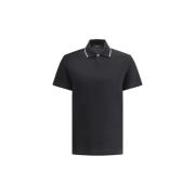 T-shirt Versace Katoenen poloshirt met geribbelde kraag en monochroom ...