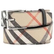 Riem Burberry Archivio Ruitpatroon Lederen Riem met Rechthoekige Gesp