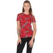 T-shirt Love Moschino Rode top met korte mouwen en ronde hals