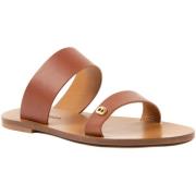 Sandalen Dee Ocleppo Dubbele Bandje Slide Sandaal - Leer - Bruin