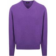 Sweater William Lockie V-Hals Lamswol Paars