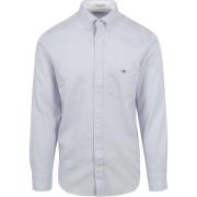 Overhemd Lange Mouw Gant Casual Overhemd Honeycomb Texture Lichtblauw