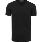 T-shirt Garage Stretch Basic Zwart V-Hals