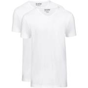 T-shirt Slater 2-pack Basic Fit T-shirt V-hals Wit