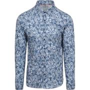 Overhemd Lange Mouw Desoto Overhemd Denim Bloem Blauw