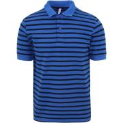T-shirt Sun68 Poloshirt Strepen Royal Blauw