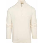 Sweater Gant Halfzip Trui Wolmix Ecru