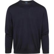 Sweater Olymp Trui O-Hals Wol Donkerblauw
