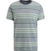 T-shirt Cast Iron T-shirt Strepen Blauw Groen