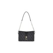 Handtas Guess ZAMIRA HOBO SHOULDER COAL LOGO Noir