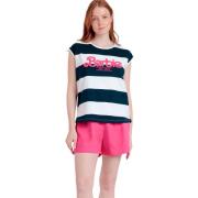 Pyjama's / nachthemden Admas Pyjamashort t-shirt Barbie Stripes