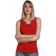T-shirt Korte Mouw Admas T-shirt avec encolure guipure femme
