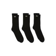 Sokken Lacoste Sport 3 Pack High Cut Socks Black/Black/Black