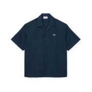 Overhemd Lange Mouw Lacoste Relaxed Fit Waffle Texture Shirt - Blue