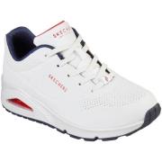 Lage Sneakers Skechers Uno Stand On Air 73690-WNVR White/Navy/RED