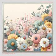 Sjaal Alberto Cabale Kleine zijden sjaal Minimalist Flowers Cléo