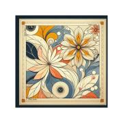 Sjaal V 1969 Grote mystieke bloemen zijden carré