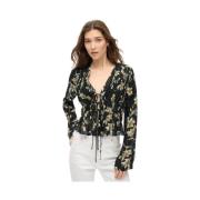 Blouse Superdry Blouse plissé à manches années 70 femme
