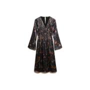 Jurk Superdry Robe mi-longue manches évasées en jacquard femme
