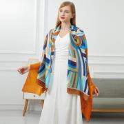 Sjaal V 1969 Zijden stola Onde Colorate